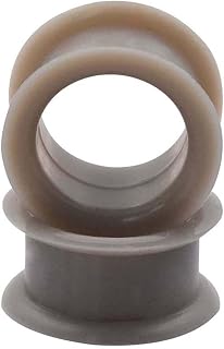 1 PAIR (2pcs) SILICONE EYELET TUNNELS Double Flare Gauges Thin Soft Flexible Flesh Plugs 1040