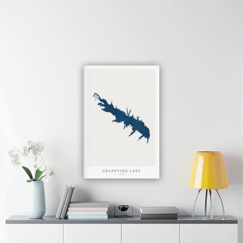 Grapevine Lake Grapevine Lake Print Poster Art Wall Art Map Print Texas Can — view 5
