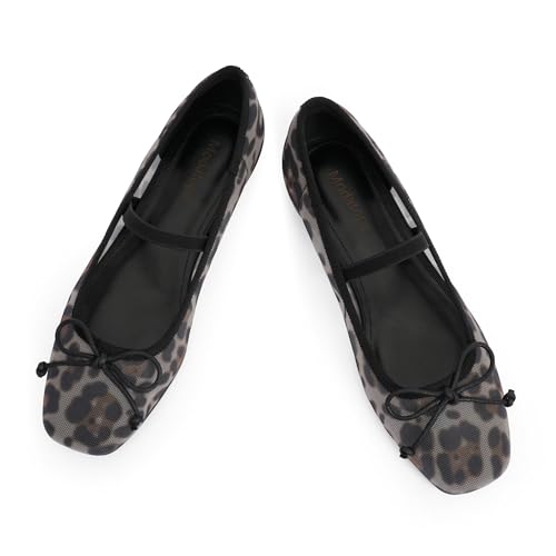 Image of Modatope Womens Flats Ballet Ballerina Flats for Women | Bow Bowknot Square Toe Slip on Flats, Dressy Comfort Ballet Shoes for Work, Driving, School, Travel & Daily Outings