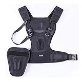 Nicama Multi Camera Carrying Chest Harness Vest System with Side Holster and Secure Straps for Canon Nikon Sony Panasonic Olympus DSLR Cameras
