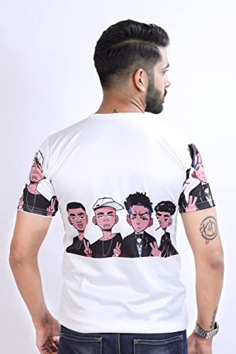 Image of HARPITA Men's Round Neck Half Sleeve Slim Fit Digital Printed Lycra T-Shirt