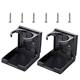 EINFACHE INSTALLATION: Enthält 12 Edelstahlschrauben und 4 doppelseitige Bänder für die optionale Installation, um den Getränkehalter stabiler zu machen. Es kann zusammengeklappt werden, wenn es nicht verwendet wird, um Platz zu sparen.