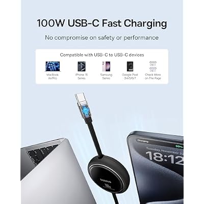 Baseus 70W Universal Travel Adapter and Baseus 100W Retractable USB C Cable