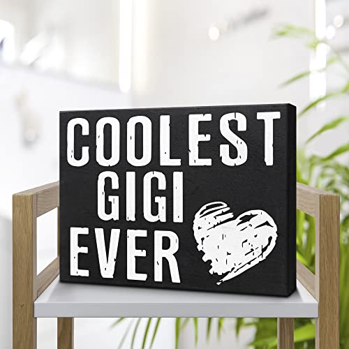 Jennygems Gift For Gigi, Coolest Gigi Ever Wooden Sign, Birthday Gifts For Gigi Wall Hanging And Shelf Decor, Made In Usa #TOP5
