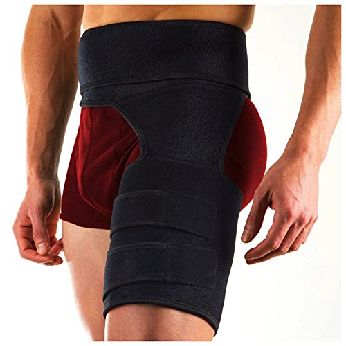 Brace de Cadera, Hip Brace Ajustable Groin Soporte de compresi�n Recuperaci�n de la compresi�n Soporte de la Cintura del Muslo (Color : Black, Size : L)