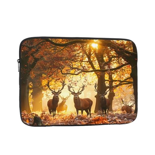 Deer In Sunset Laptop Sleeve Case 15 Inch Suitable For Notebook Computer Tablet Traveling Carrying Simple Case