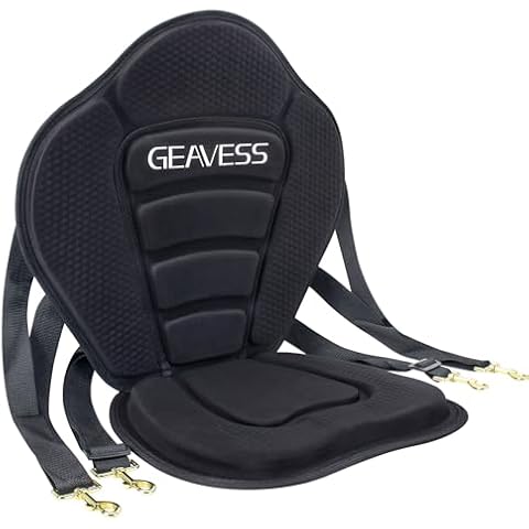 GEAVESS Kayak Seat, Universal Adjustable Kayak Seat, Fishing Boat Seat with Storage Bag, Detachable Paddle Board Seat for Kayaking, Sup and Canoe Cover