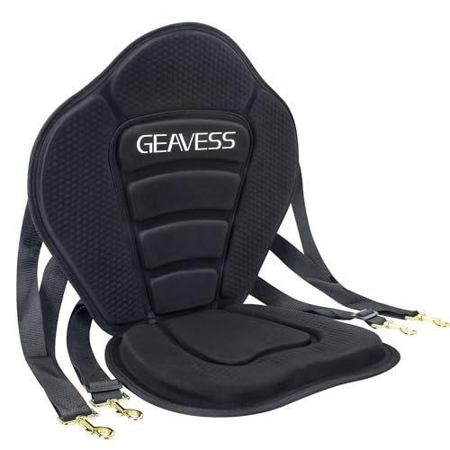 GEAVESS Kayak Seat, Universal Adjustable Kayak Seat, Fishing Boat Seat with Storage Bag, Detachable Paddle Board Seat for Kayaking, Sup and Canoe
