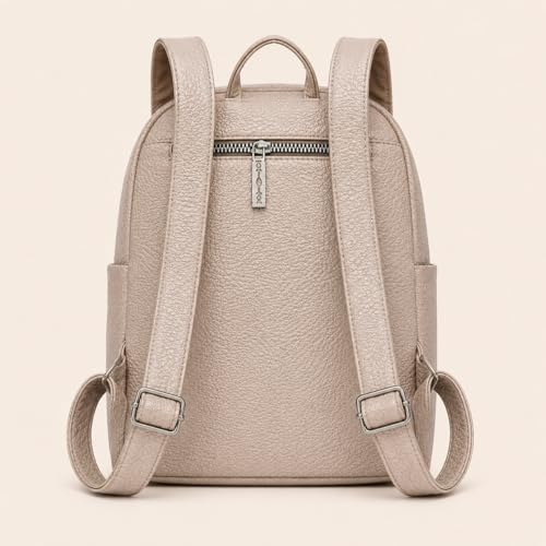 Image of VRITRAZ PU Leather Ladies Leather Shoulder Fitting Backpacks Designer Backpack Shoulder Bag, Handbag For Women, Girls Elegant Backpack Purse