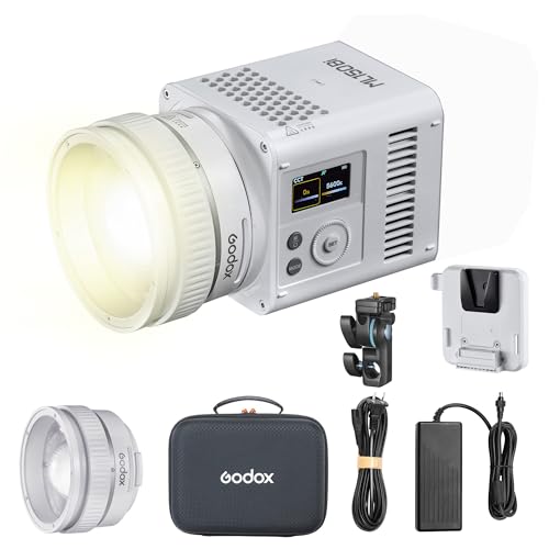 Godox ML150Bi Lumière vidéo LED bi-Couleur 2800K-6500K, 11 Modes FX, 61 054 Lux @1m, IRC 96, Prend en Charge Le contrôle Via Application, NFC, DMX