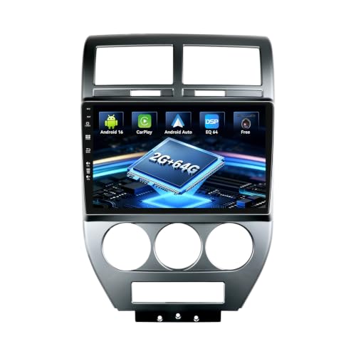 MISONDA �_�u��DIN 2GB 64GB �J�[���W�I�X�e���I Android 16 Jeep Compass 2007-2010 �p �J�����t��/Wireless Carplay/Android Auto/DSP/RDS/WIFI/�~���[�����N/AU