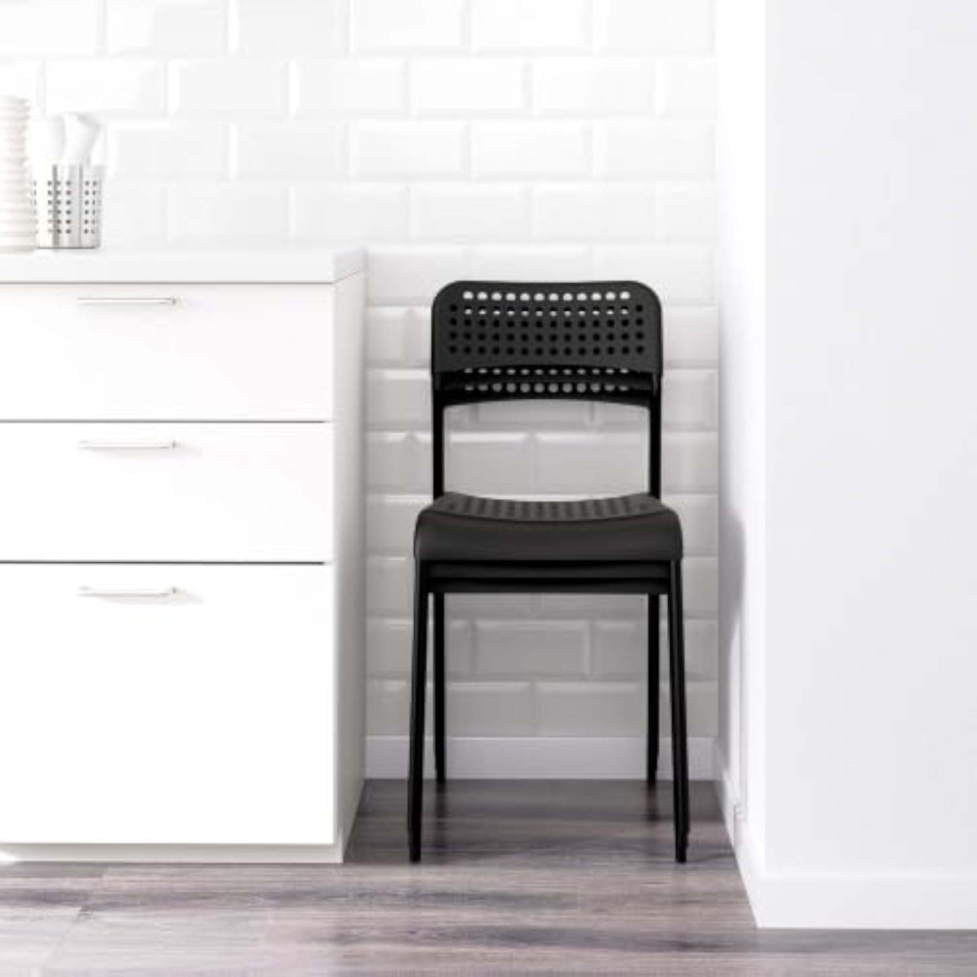 Durable Plastic Dining Chair with Metal Frame