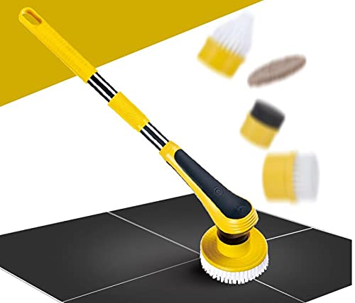 MiXXAR Brosse de Nettoyage électrique carrelage de ménage Ensemble de brosses de Nettoyage électrique Brosse de Nettoyage électrique Batterie rechargeabledeavec Tige télescopique Cover