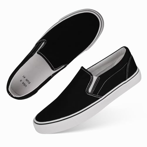 Mens Classic Slip on Canvas Shoes Casual Loafers Fashion Sneakers Black by ANTLULU - Used condition - Image 4