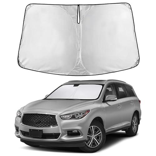Image of Autovir Windshield Sun Shade Fit for 2014-2019 2020 2021 Infiniti QX60 Sunshade, Front Car Window Shades Sun Visor, Blocks UV Rays & Heat, Car Accessories