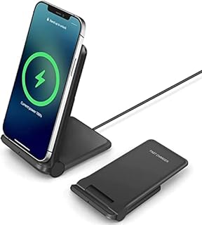 POWSAV Foldable Wireless Charger, 15W Fast Wireless Charging Stand Qi-Certified for iPhone 11 12 13 14 Pro Max X 8 Plus Samsung Galaxy S22 S21 S20 S10 Airpods Xiaomi Huawei etc