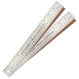 12 Inch Stainless Steel Metal Ruler 2Pack- Set of 2 12 Inch High Grade Stainless Steel Flexible Ruler with Non Slip Cork Base for Excellent Precision and Accuracy (2 Pack)
