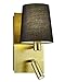 Produktbild Trio Leuchten Marriot 271470279 Wandleuchte, Metall, Gold, Stoffschirm Schwarz