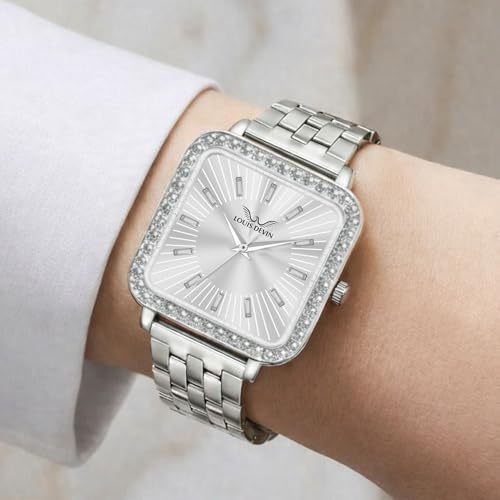 Image of LOUIS DEVIN Stainless Steel Chain Analog Wrist Watch for Women (Silver /Pink /Blue /Green Dial) | LD-WTS503-CH