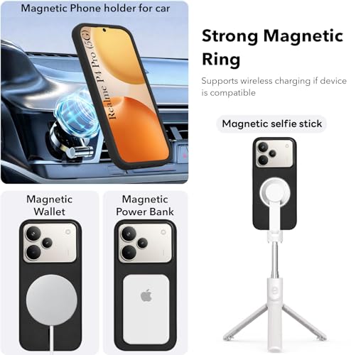 Image of Jkobi Leather Finish Back Cover Case for Realme P4 Pro (MagSafe Compatible Wireless Charging | Soft Touch | Camera Bump Protection)
