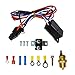 16 Inch Electric Radiator Cooling Fan Mounting Kit & 175-185 Degree Thermostat Relay Switch Kit Black