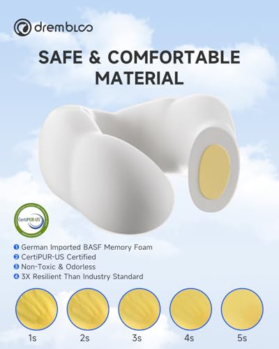 Travel Neck Pillow for Airplane, Premium Memory Foam 360° Ergonomic Support for Sleeping on Long Flights, Compact Portable Sleep Essential with Comfortable Cover for Cars, Office Naps & Home Use — view 3