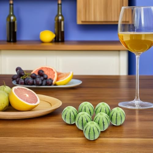 PRETYZOOM Mini Artificial Watermelons 12Pcs Lifelike Small Faux Watermelon Models Realistic Miniature Fruits for Dollhouse Decor Crafting Kitchen Display