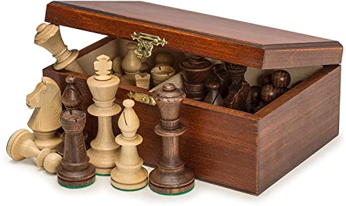 Pièces d'échecs de tournoi n°5 étui en bois jeu de compétition roi 8.9 cm