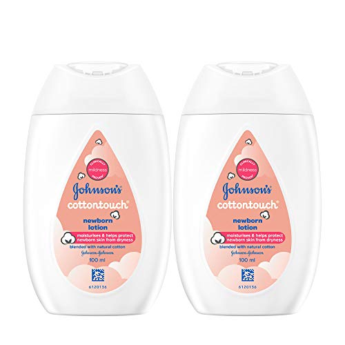 Johnson's Cotton Touch Newborn Baby Lotion Combo Offer Pack , 2x100ml, Made With Natural Cotton For Baby's Delicate Skin, pH Balanced, Hypoallergenic, Paraben Free Moisturizer