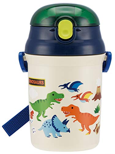 Gourde avec paille silicone push open bouteille eau dinosaures - 2
