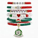OHOME Soccer Party Favors - 6 Pack Mexico Soccer Bracelets | Soccer Mom Essentials - 2026 World Game Cup Merchandise Accessories Outfits for Women Men - Soccer Gifts for Fans Players Coaches Team