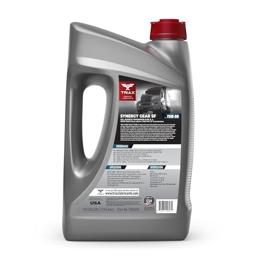 Triax Synergy Gear SF 75W-80 GL-4 Synthetic Transmission Fluid Compatible with Volvo iShift and Mack mDrive (1 Gallon)