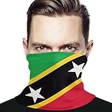 WENNGNGT Saint Kitts and Nevis Nevisian Neck Gaiter for Men Women Winter Neck Warmer with Adjustable Drawstring Patriotic Headwear Bandana Face Mask Cover Scarf for Running Cycling Skiing