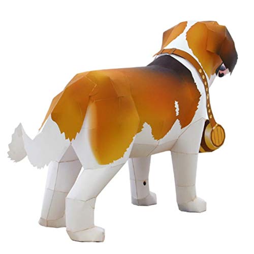 Quebra Cabeça 3d Cachorro Sao Bernardo Animal de Estimação Miniatura Colagem Papercraft - HAS BRASIL