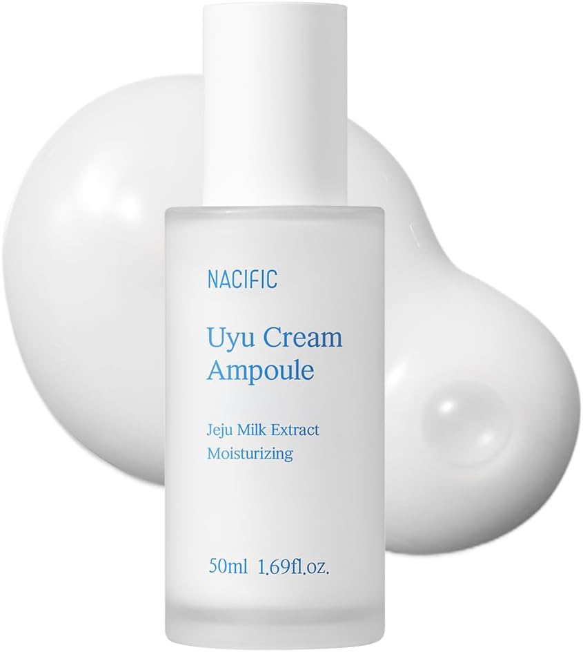 NACIFIC Uyu Cream Ampoule 50ml – Milk Protein Hydrating Serum with Jeju Milk Extract, Ceramide Complex for Dry & Sensitive Skin, Barrier Repair, Long-Lasting Moisture