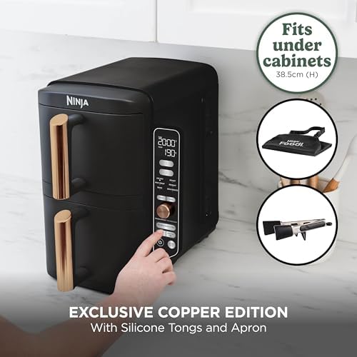 Interior view of the Ninja Air Fryer showcasing its two drawers and meal racks.