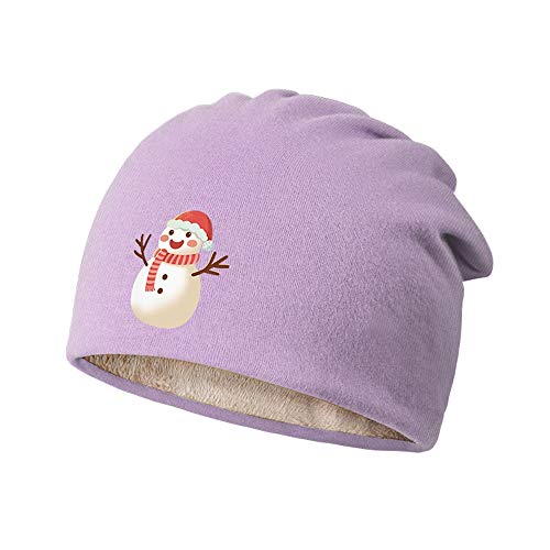 Chapeau d'hiver de Noël en maille style bonhomme de neige double couche