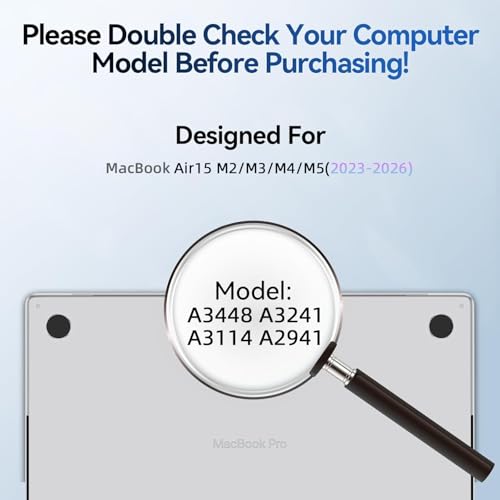 Image of Magnetic Anti Blue Light Screen Protector for MacBook Air 15 Inch (2023-2026, M2, M3, M4. M5), Removable MAC 15.3 inch Blue Light Filter , Bubble-Free Install , Eye Protection Glare Laptop Screen Protector