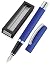 Produktbild Online Füller Vision Blue, Füllfederhalter mit klarem Design, matt gebürstetes Aluminium, Iridium-Feder F (fein), für Standard-Tintenpatronen und Konverter, Geschenkverpackung | Farbe: blau, 36670