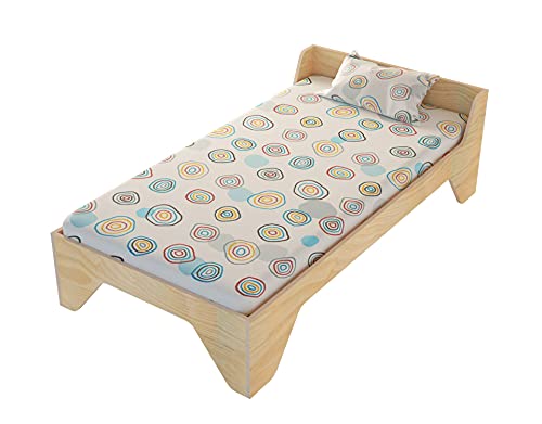 Image of Lycka Classic Single Bed | Full Length for Kids and Adults in Natural Finish | Birch Plywood