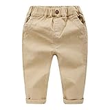 Deniy Baby Boys Cotton Linen Thin Casual Slim Pants, Khaki, 4-5T