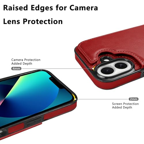 Étui portefeuille iPhone 16 double fermoir magnétique antichoc