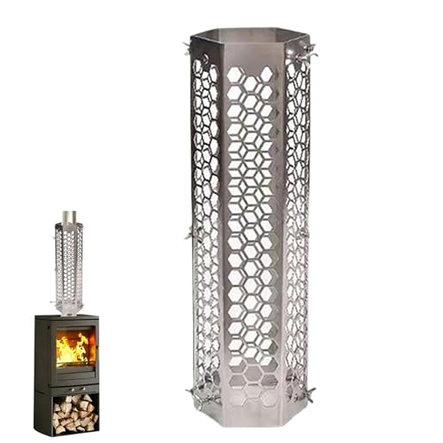 Samuliy Tubo de estufa de leña | Pantalla de malla para estufa de chispas, tubo de chimenea antiquemaduras, filtro de tubo de chimenea ligero, tapa de lluvia de chimenea para interiores y exteriores