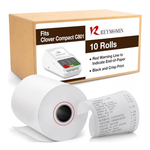 REYMOMIN - Thermal Paper Rolls for Clover Compact C801 – 10 Rolls