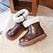 Girls Ankle Boots Side Zip Chunky Low Heel Winter Casual Faux Fur Trim Short Booties Warm Fashion PU Leather Shoes