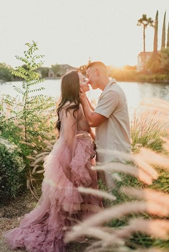 Image of BATHGOWN Sexy Illusion Long Lingerie Tulle Robe Nightgown Bathrobe Sleepwear Bridal Robe Wedding Scarf