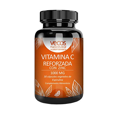 Vitamina C 1000 mg con Zinc para Reforzar el Sistema Inmunológico | 30 Cápsulas Vegetales | Ayuda a Reducir el Cansancio y la Fatiga | Potente Antioxidante Natural