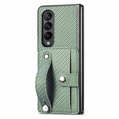 Coque Galaxy Z Fold 4 cuir avec bracelet anti-chute et fente portefeuille intégrée