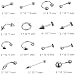 Piercings(85 Pcs),16 Tipos de Estilos Acero Inoxidable 316L, Acero médico de Titanio...