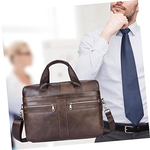 NUOBESTY Men's Business Briefcase and Shoulder Bag Large Capacity Handbag for Professionals Stylish Coffee Messenger Bag for Work and Travel3